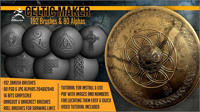 01-cover-celtic-maker-192-zbrush-brushes-and-80-alphas-fantasy-brushes-by-artistic-squad