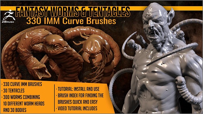 00-cover-worms-and-tentacles-imm-curve-brushes-alphas-parasite-alien-monster-creature-for-zbrush-by-artistic-squad