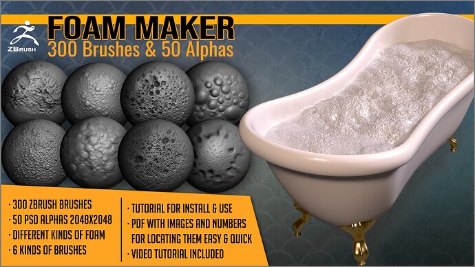 01-cover-foam-maker-brushes-alphas-3d-zbrush-artstation-artistic-squad